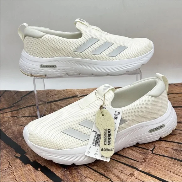 Adidas Shoes Womens Size 7.5 White Cloudfoam Move Slip On Walking Comfort JI4831 - Picture 1 of 11